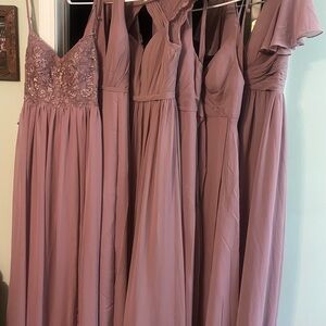 Lot of Azazie Vintage Mauve Bridesmaid Dresses